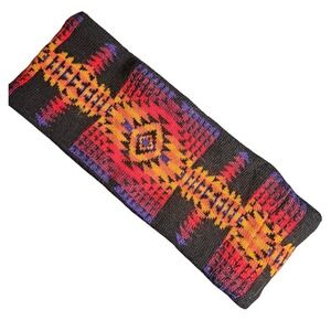 Pendleton Aztec Merino Wool Headband Black Red Orange Southwestern
